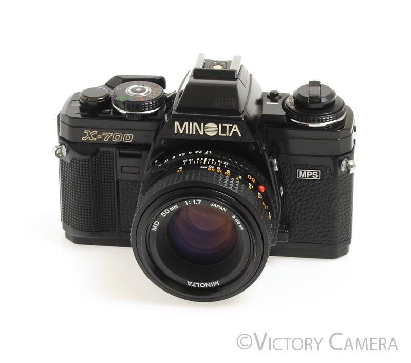 Minolta X-700 X700 Black SLR Film Camera w/ 50mm f1.7 Lens -New Seals- [EX+] - Victory Camera