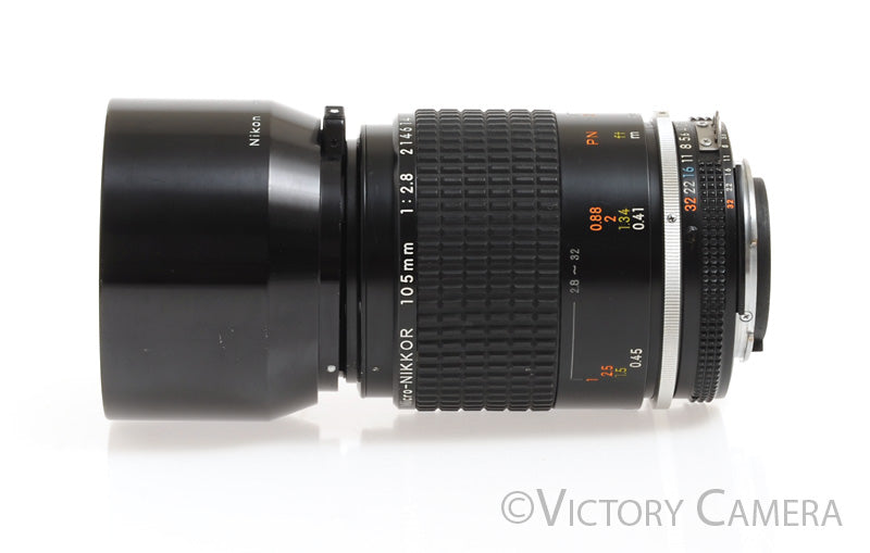 Nikon Micro-Nikkor 105mm f2.8 AI-s Lens w/ Shade -Clean-