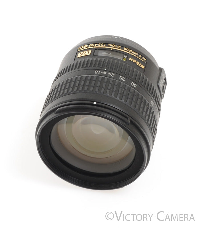Nikon Nikkor AF-S 18-70mm f3.5-4.5 G DX G ED Zoom Lens w/ Shade - Victory Camera