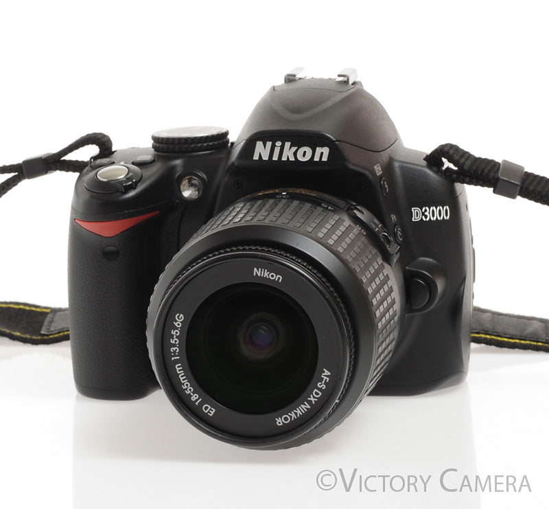 Nikon D3000 Digital SLR Camera Body w/ 18-55mm AF-S Zoom Lens ~9,200 Shots - Victory Camera