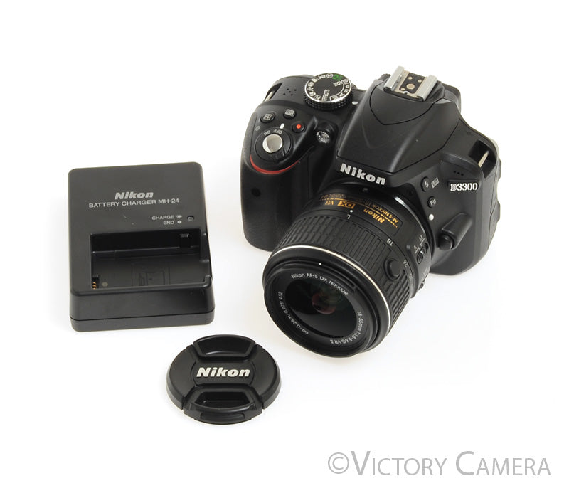 Nikon D3300 24MP Digital SLR Camera w/ 18-55mm VR II Lens ~400 Shots [MINT] - Victory Camera