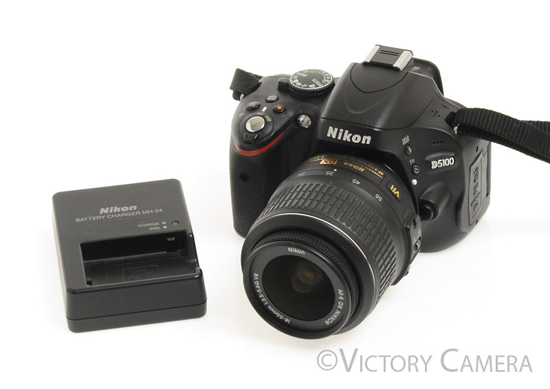 Nikon D5100 16.2MP DSLR w/ 18-55mm Zoom Lens (~4100 Shots) [MINT-] - Victory Camera