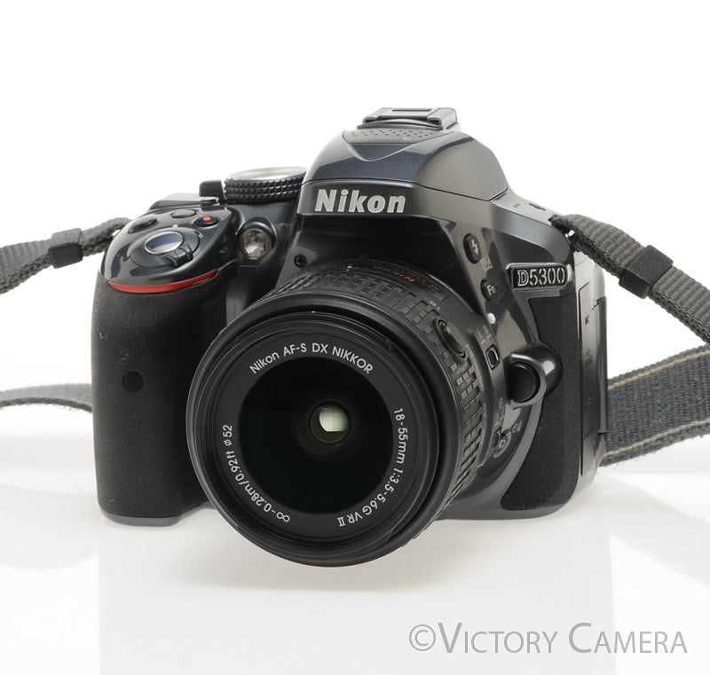 Nikon D5300 Grey 24.2MP Digital SLR Camera w/ 18-55mm Zoom Lens [EXC] - Victory Camera