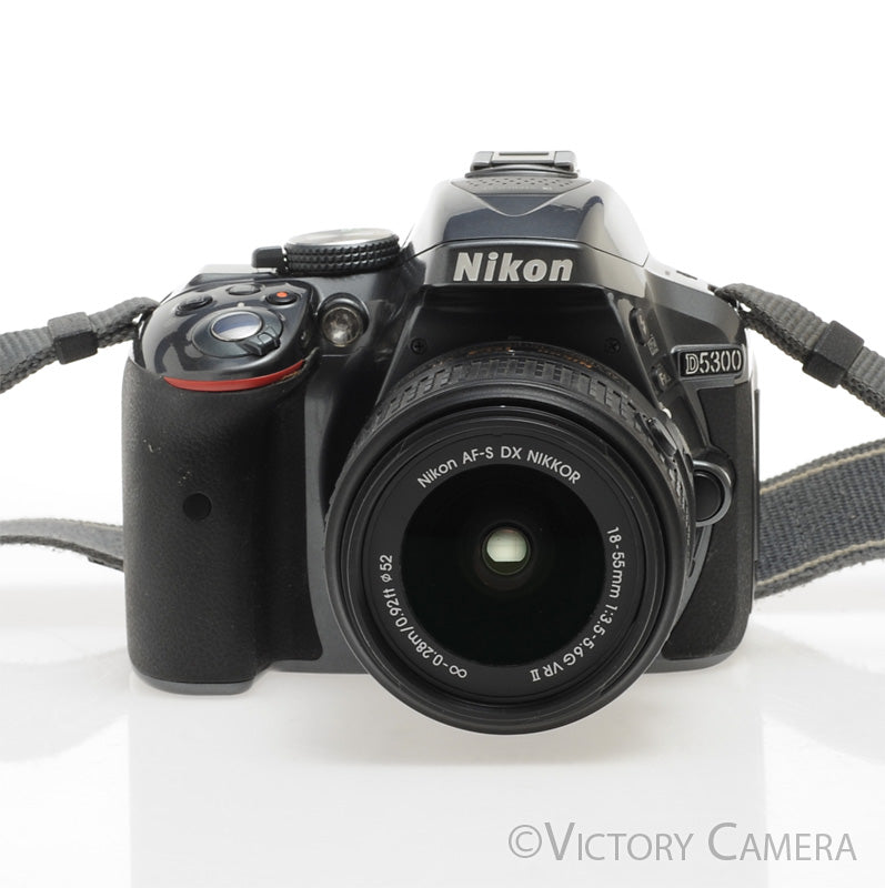 Nikon D5300 Grey 24.2MP Digital SLR Camera w/ 18-55mm Zoom Lens [EXC] - Victory Camera