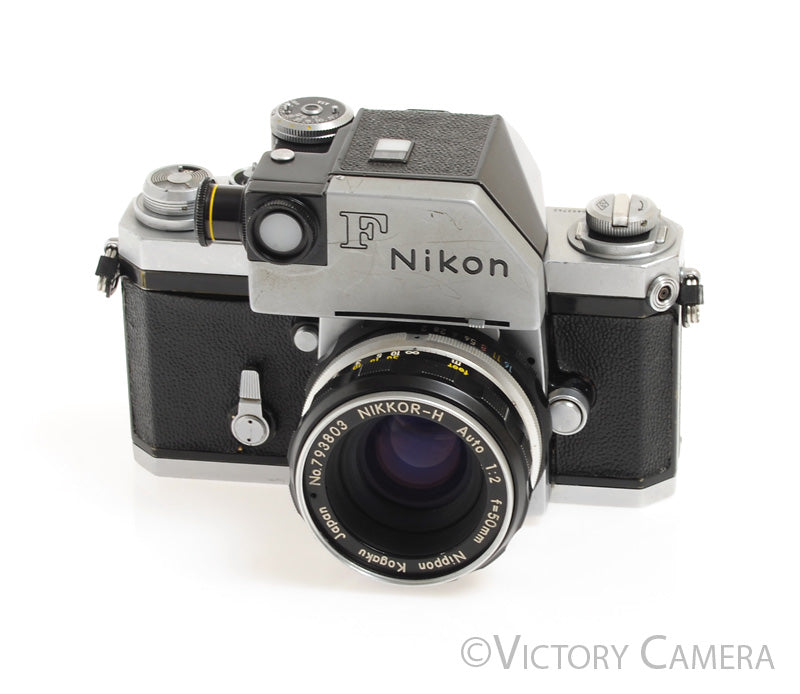 Nikon F Camera Body w/ Chrome Photomic Prism &amp; 50mm f2 Lens -New Seals- [EXC-] - Victory Camera