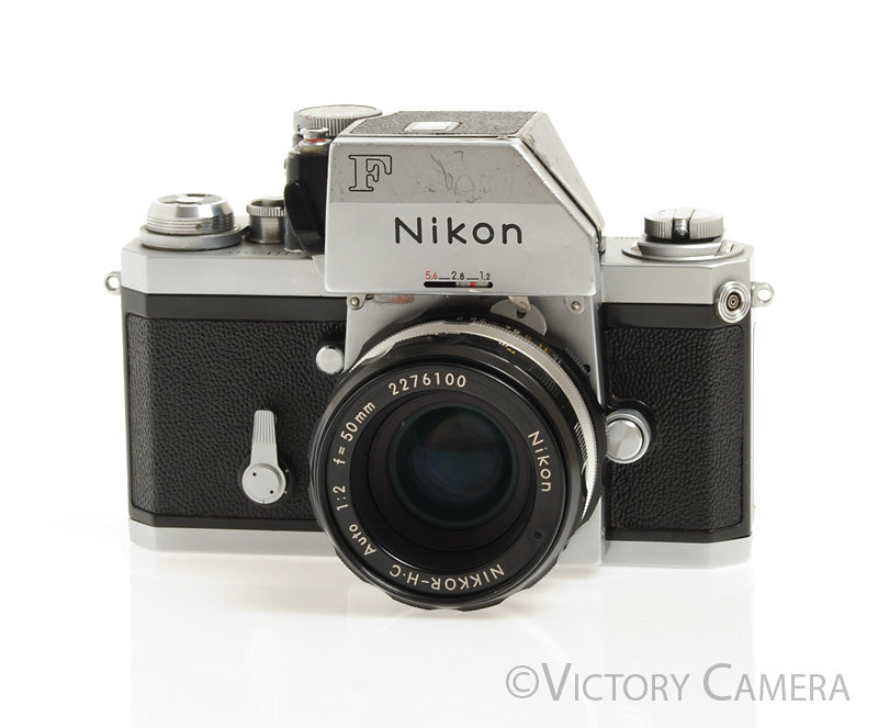 Nikon F Chrome 35mm Camera Body 50mm f2 Lens + Prism -New Seals-  [GOOD] - Victory Camera