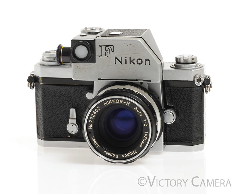 Nikon F Camera Body w/ Chrome Photomic Prism &amp; 50mm f2 Lens -New Seals- [EXC-] - Victory Camera