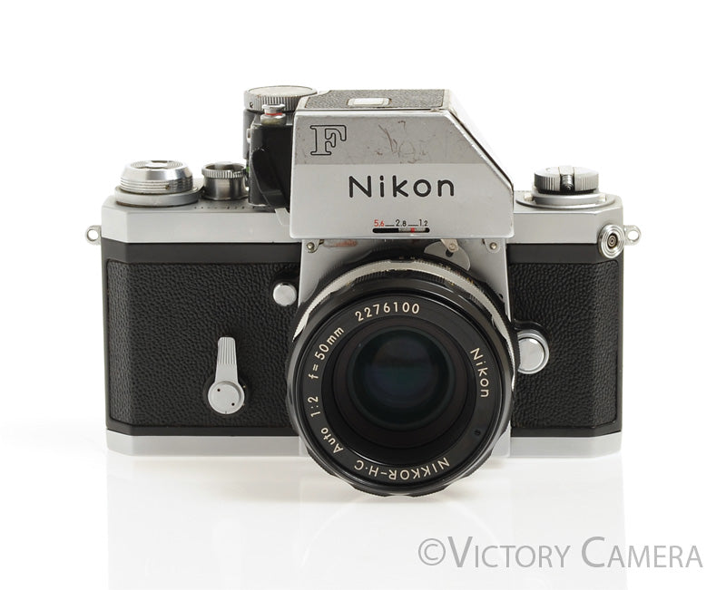 Nikon F Chrome 35mm Camera Body 50mm f2 Lens + Prism -New Seals-  [GOOD] - Victory Camera