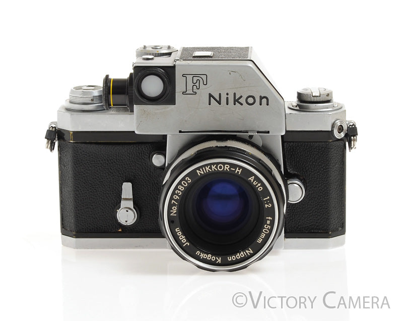 Nikon F Camera Body w/ Chrome Photomic Prism &amp; 50mm f2 Lens -New Seals- [EXC-] - Victory Camera