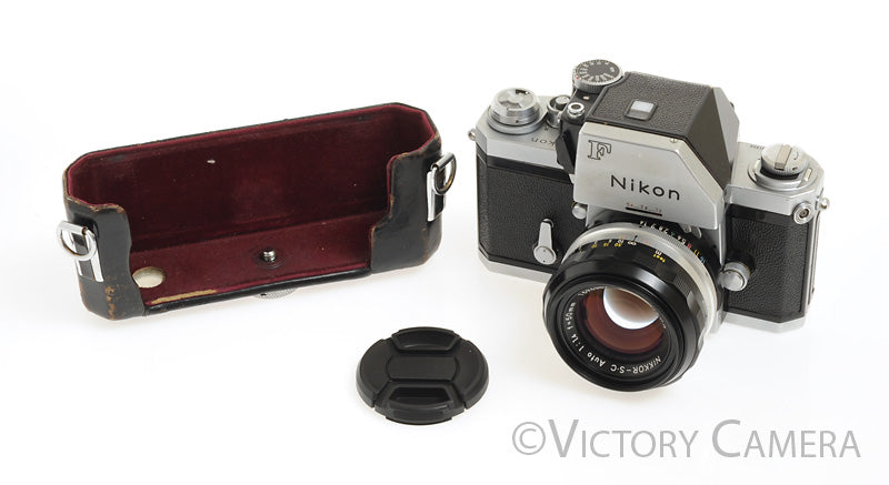 Nikon F Chrome 35mm Camera Body w/ Photomic Prism &amp; 50mm f1.4 Lens [EXC] - Victory Camera