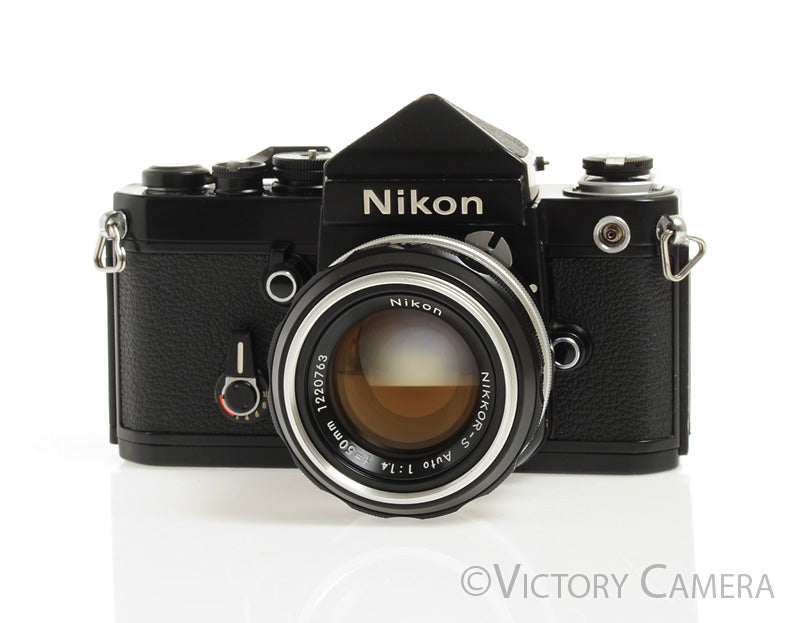 Nikon F2 Black w/ Nikkor 50mm f1.4 Lens DE-1 Eyelevel Finder -Clean, New  Seals-