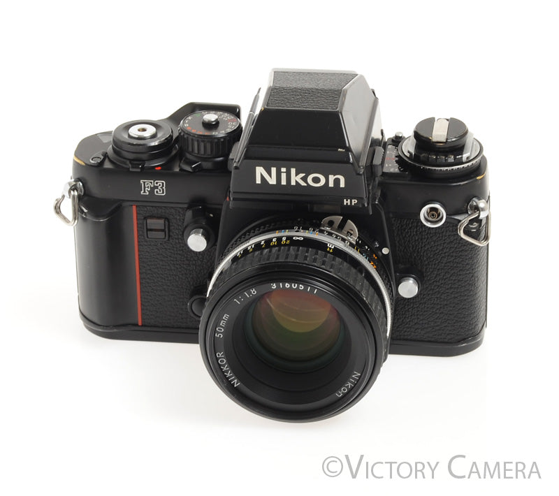 Nikon F3 HP F3HP 35mm Film Camera w/ Nikkor 50mm f1.8 AI-S -Clean, New