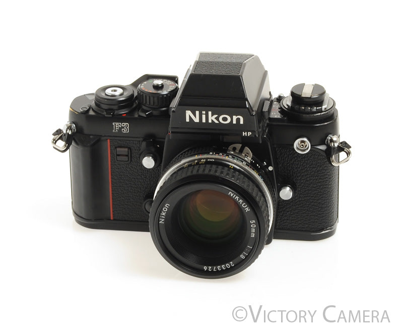 Nikon F3 HP F3HP 35mm Film Camera w/ Nikkor 50mm f1.8 AI -Clean, New Seals- - Victory Camera