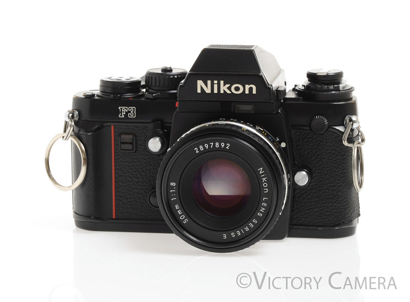 Nikon F3 35mm Film Camera w/ 50mm f1.8 AI-S Lens & Nice Non-HP Prism -