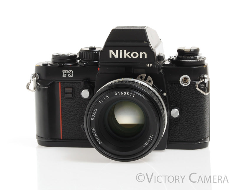 Nikon F3 HP F3HP 35mm Film Camera w/ Nikkor 50mm f1.8 AI-S -Clean, New  Seals-