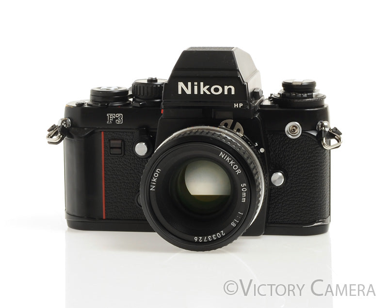 Nikon F3 HP F3HP 35mm Film Camera w/ Nikkor 50mm f1.8 AI -Clean, New Seals- - Victory Camera