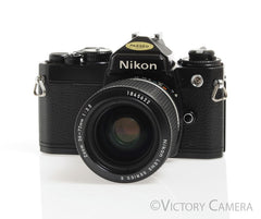 Nikon FE Black 35mm Film SLR Camera w/ 36-72mm f3.5 AI-S 