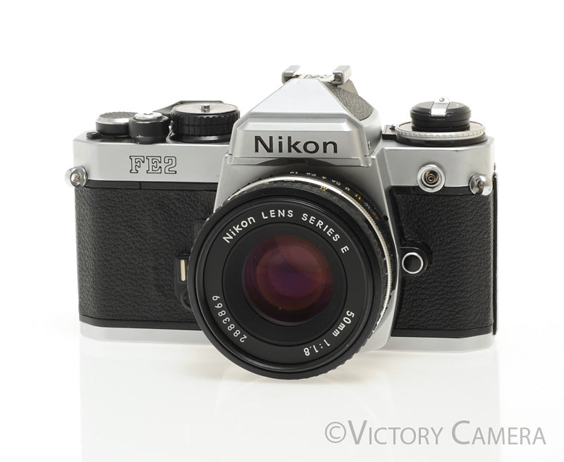 Nikon FE-2 FE2 Chrome 35mm Camera with 50mm f1.8 AI-s Lens -New Seals- [EXC] - Victory Camera