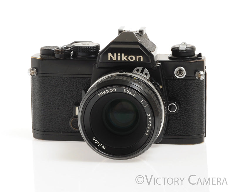 Nikon FM Black 35mm Film Camera w/ 50mm f2 AI  Lens -New Seals- - Victory Camera