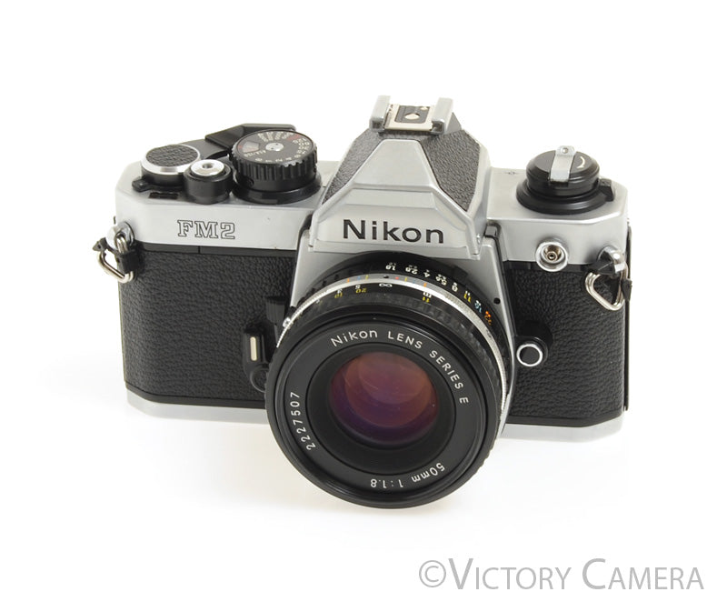 Nikon FM2-N FM2N Chrome Camera Body w/ 50mm f1.8 AI-s Lens -New Seals- [EX+] - Victory Camera