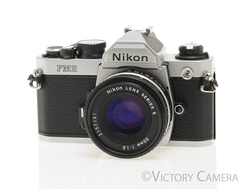 Nikon FM2-N FM2N Chrome Camera Body w/ 50mm f1.8 AI-s Lens -New Seals- [EXC+]