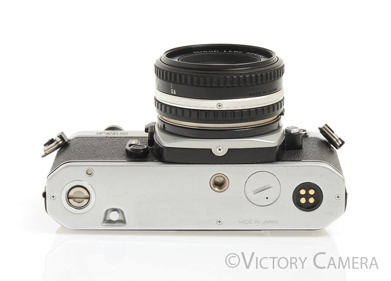 Nikon FM2-N FM2N Chrome Camera Body w/ 50mm f1.8 AI-s Lens -New Seals- [EX+] - Victory Camera