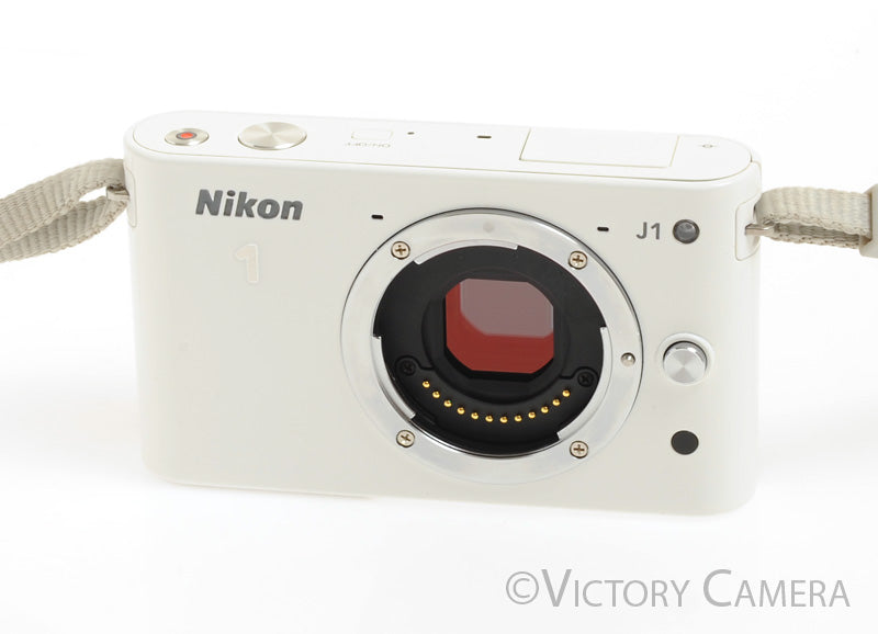 Nikon 1 J1 White Mirrorless 10.1MP Digital Camera Body -Clean- - Victory Camera