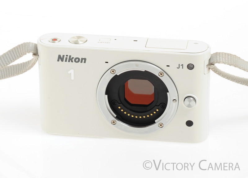 Nikon 1 J1 White Mirrorless 10.1MP Digital Camera Body  [EXC+] - Victory Camera