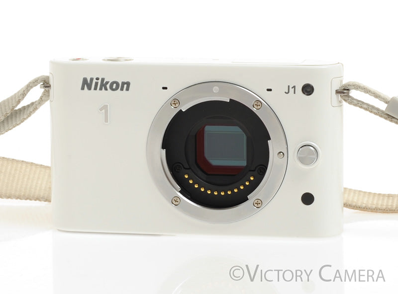 Nikon 1 J1 White Mirrorless 10.1MP Digital Camera Body -Clean- - Victory Camera