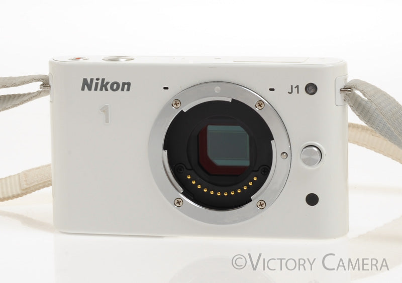 Nikon 1 J1 White Mirrorless 10.1MP Digital Camera Body -Clean- - Victory Camera