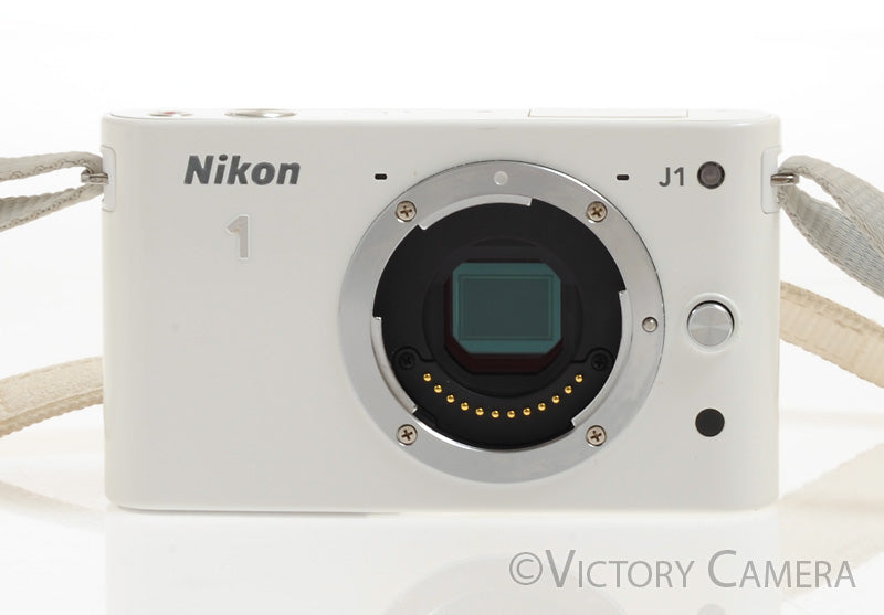 Nikon 1 J1 White Mirrorless 10.1MP Digital Camera Body -Clean-