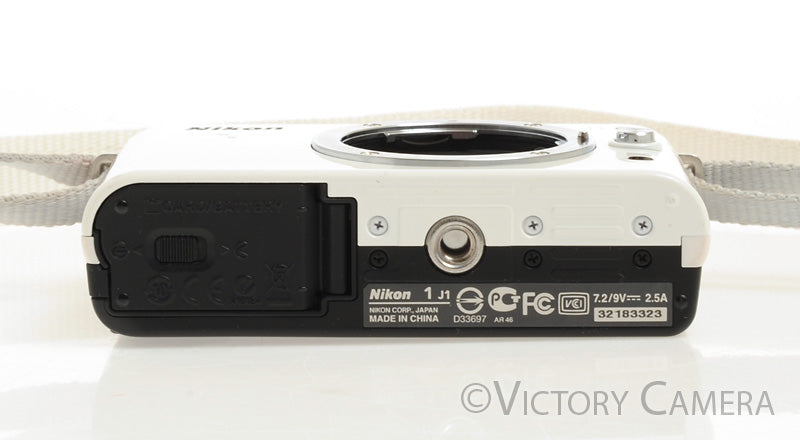 Nikon 1 J1 White Mirrorless 10.1MP Digital Camera Body  [EXC+] - Victory Camera