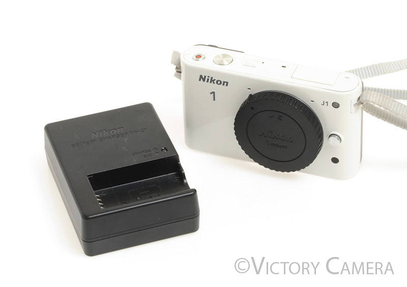 Nikon 1 J1 White Mirrorless 10.1MP Digital Camera Body  [EXC+] - Victory Camera