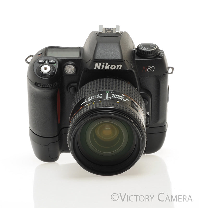 Nikon N80 AF 35mm Film Camera Body w/ Nikkor 28-105mm + Batt Grip [EXC]