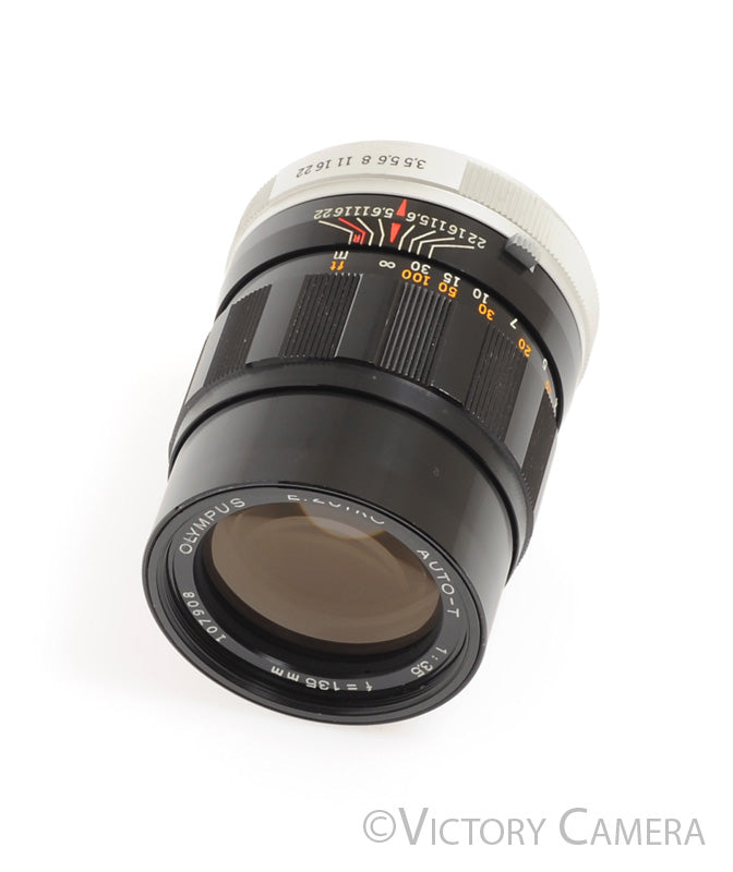 Olympus V. Rare 135mm F3.5 E. Zuiko Lens for FTL M42 Screw Mount-Clean- [EXC] - Victory Camera