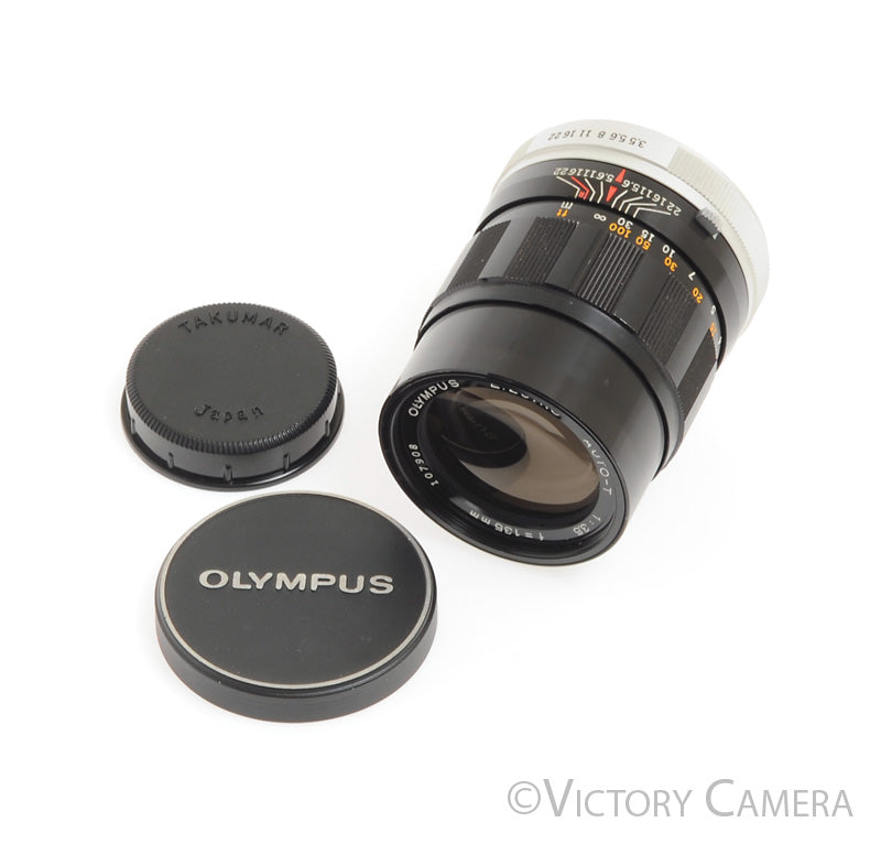 Olympus V. Rare 135mm F3.5 E. Zuiko Lens for FTL M42 Screw Mount-Clean- [EXC] - Victory Camera