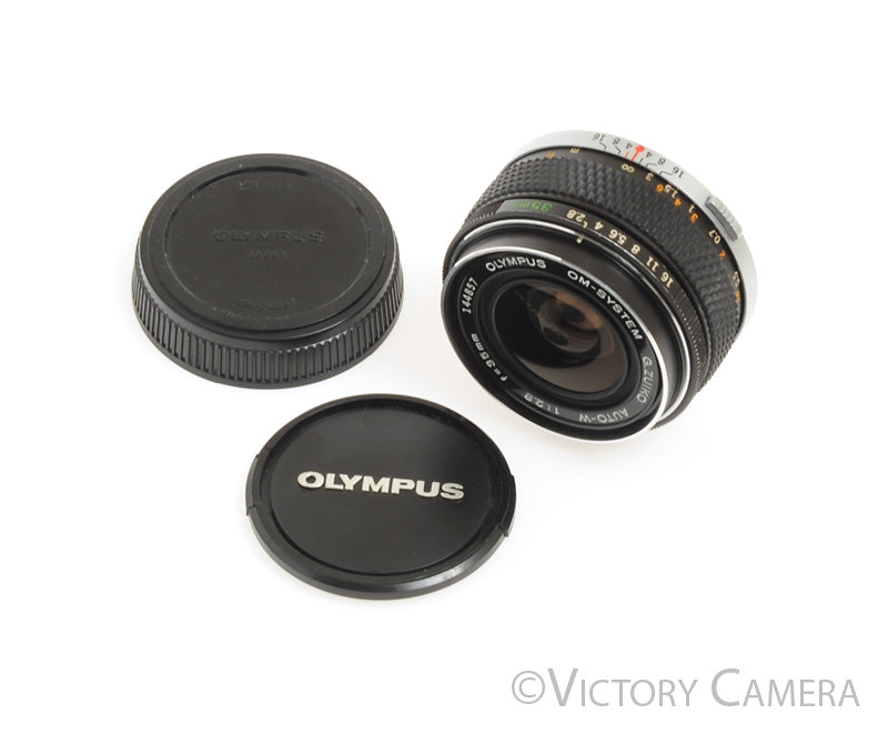 Olympus G.Zuiko 35mm f2.8 Auto-W OM Wide Angle Prime Lens -Clean- [EX+] - Victory Camera