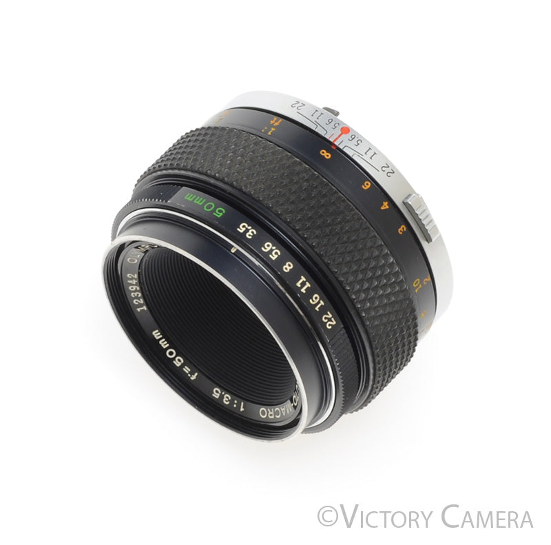 Olympus OM 50mm f3.5 1:2 MC Macro Prime Lens w/ Case [EXC] - Victory Camera