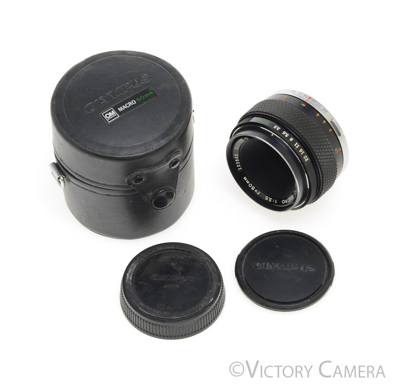 Olympus OM 50mm f3.5 1:2 MC Macro Prime Lens w/ Case [EXC] - Victory Camera