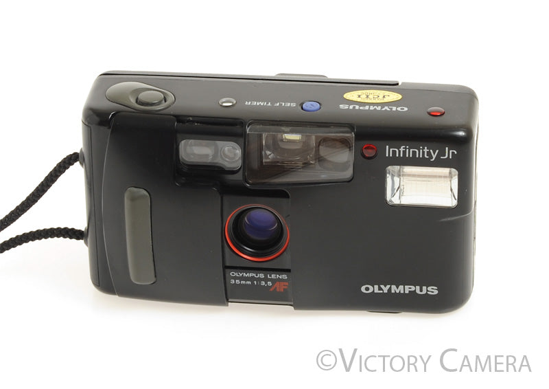 Olympus Infinity Jr Black 35mm Point &amp; Shoot Film Camera w/ 35mm f3.5 Lens [EX] - Victory Camera