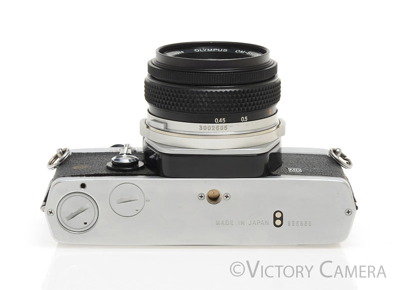 Olympus OM-1 MD Chrome Film Camera Body w/ 50mm f1.8 Lens -New Seals- [EXC]