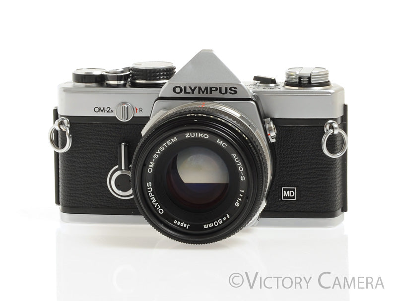 Olympus OM-2N OM2N Chrome 35mm SLR Film Camera w/ 50mm F1.8 Lens [EXC] - Victory Camera