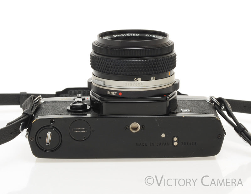 Olympus OM-2 MD Black Film Camera Body w/ 50mm f1.8 Lens -New Seals- [EXC] - Victory Camera