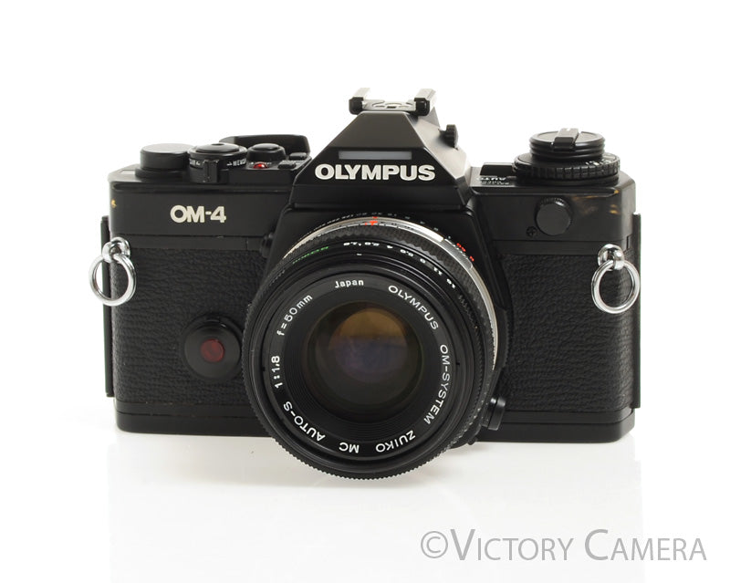 Olympus OM-4 OM4 Black 35mm Film Camera w/ 50mm f1.8 Lens  [EXC]