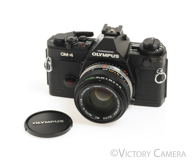 Olympus OM-4 OM4 Black 35mm Film Camera w/ 50mm f1.8 Lens  [EXC]