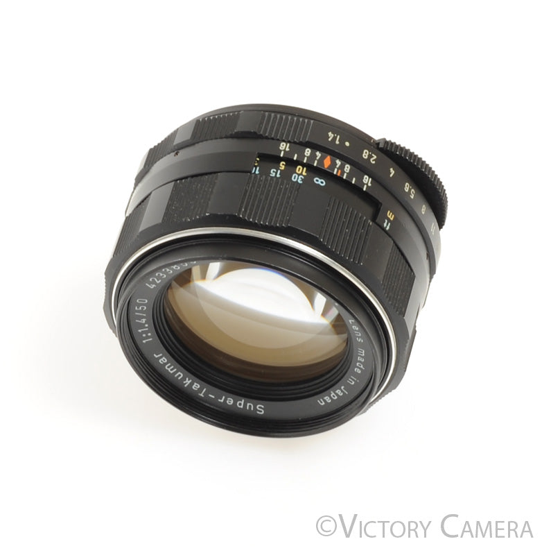 Pentax Super-Takumar 50mm F1.4 M42 Screw Mount Thorium Glass Lens w/ Case [EX+] - Victory Camera