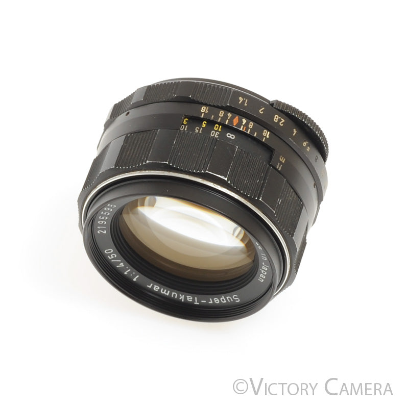 Pentax Super-Takumar 50mm F1.4 M42 Screw Mount Thorium Glass Lens  [EXC+] - Victory Camera