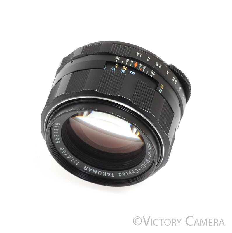 Pentax Super-Takumar 50mm F1.4 M42 Screw Mount Thorium Glass Lens [EXC+] - Victory Camera