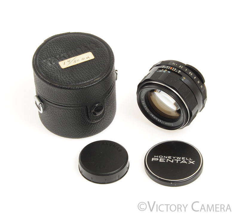 Pentax Super-Takumar 50mm F1.4 M42 Screw Mount Thorium Glass Lens w/ Case [EX+] - Victory Camera