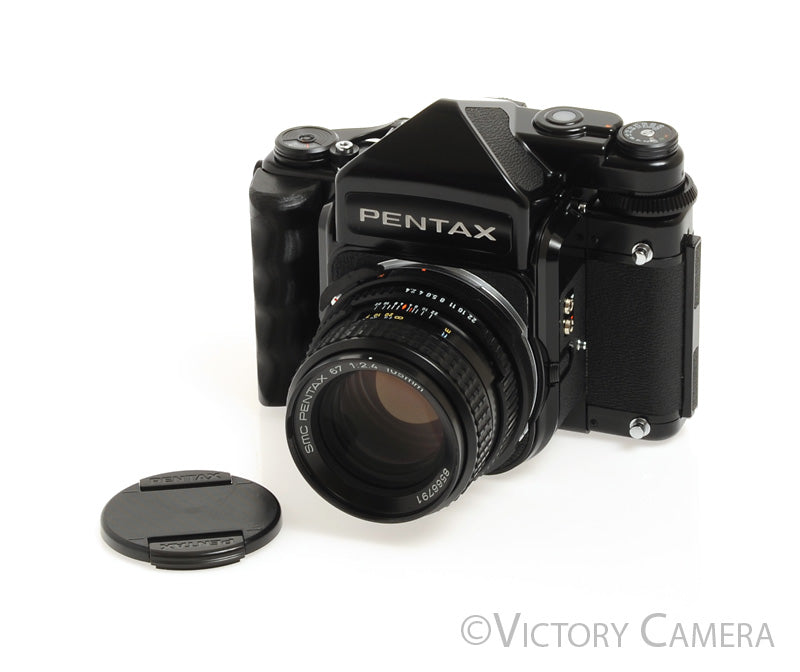 Pentax 6x7 67 MLU Camera w/ Metered Prism, 105mm f2.4 Lens -New Seals- [EXC+]